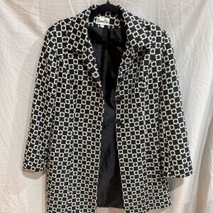 Donna Rae Women's Patterned Blazer Size 10 Black White
